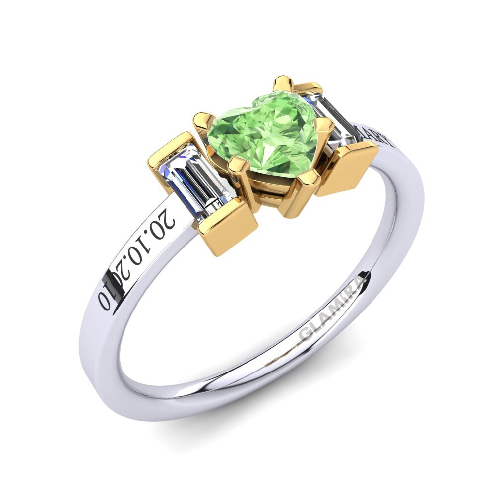 18ct White & Yellow Gold Green Amethyst Ring Soterios