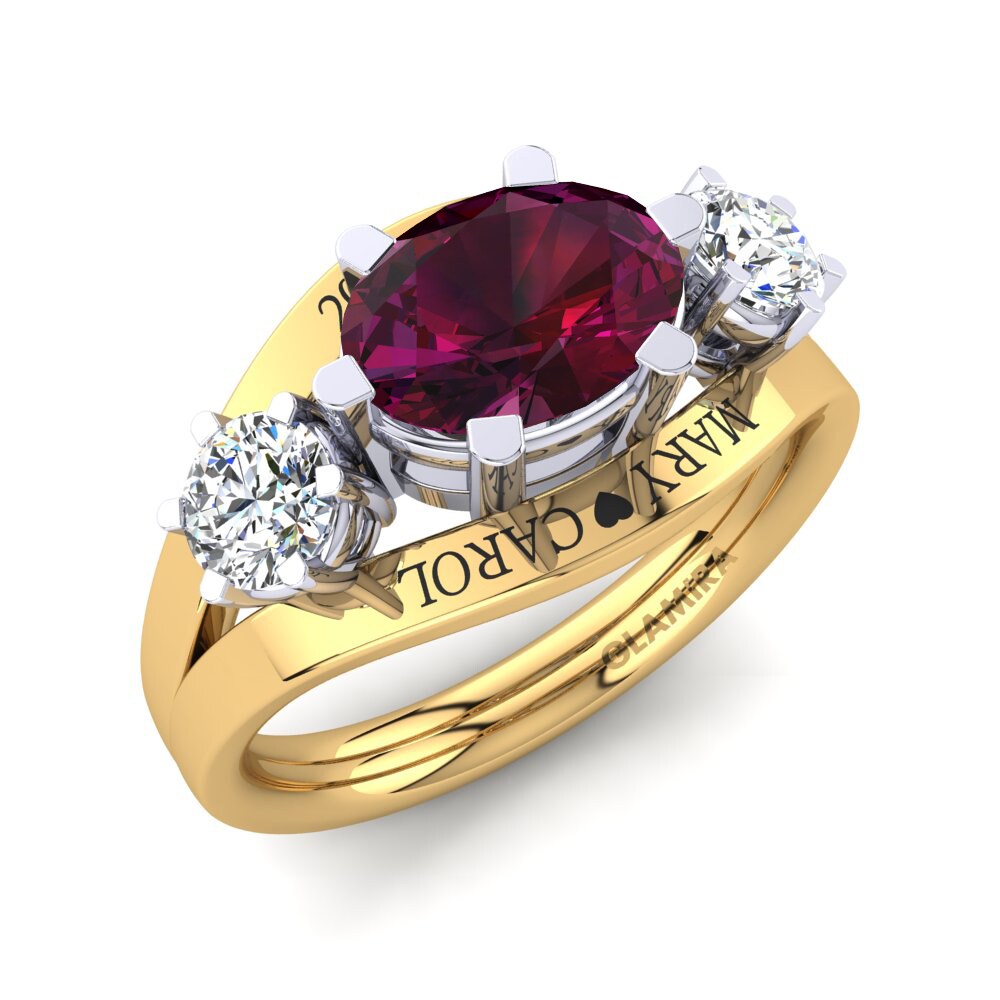 14ct Yellow & White Gold Rhodolite Garnet Ring Spencre