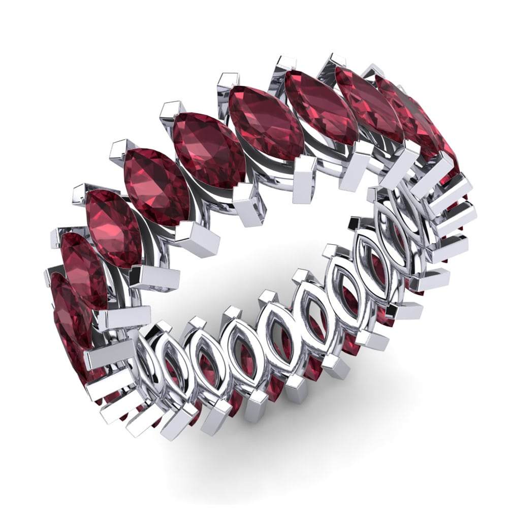 Argent Blanc Grenat Bague Messina