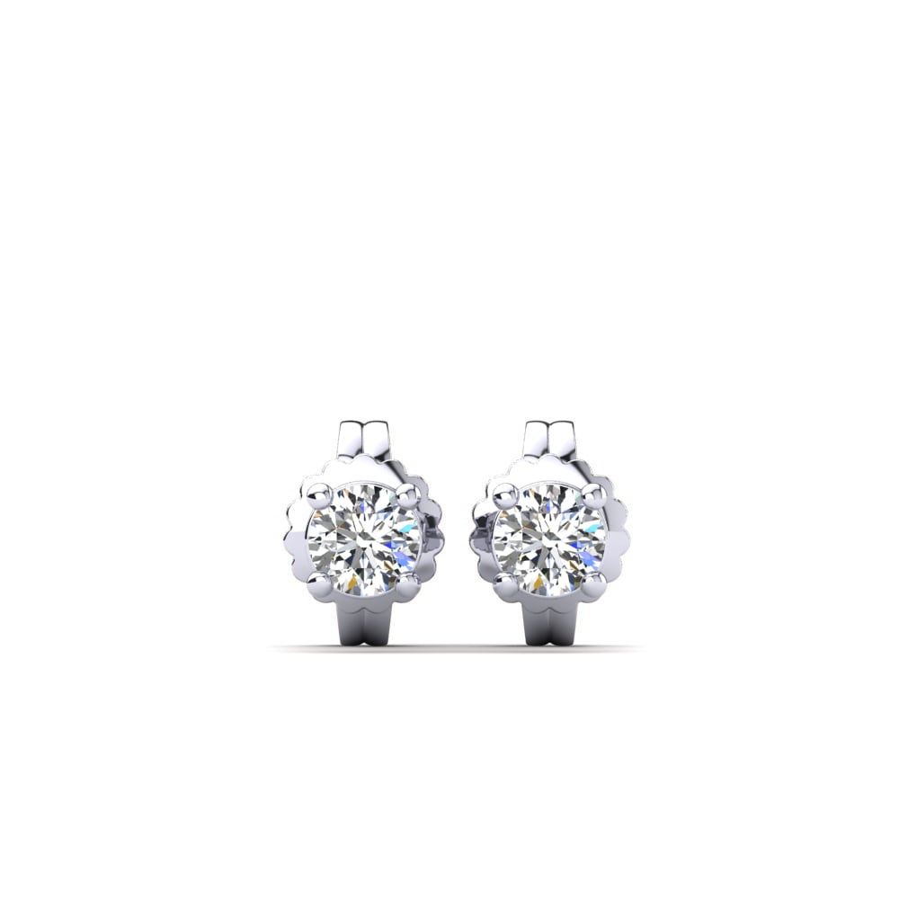 Studs Earrings Vedra 585 White Gold Diamond