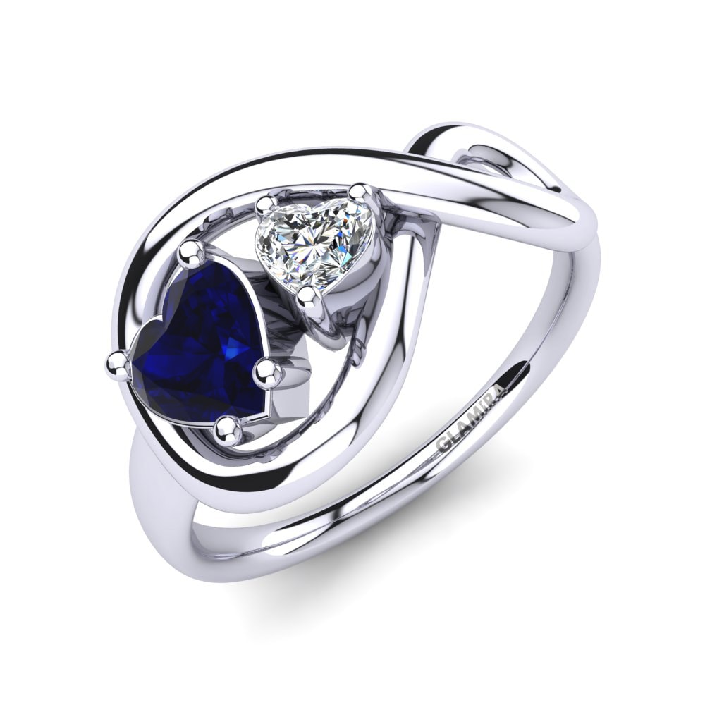0.44 重量（克拉） Two-Stone 施華洛世奇深藍水晶 戒指 Salvina