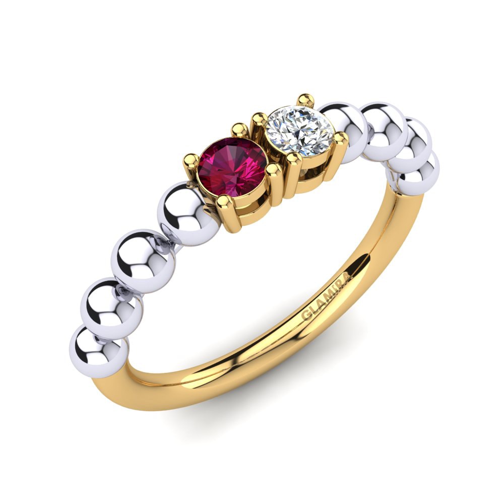 9ct Yellow & White Gold Rhodolite Garnet Ring Samarria