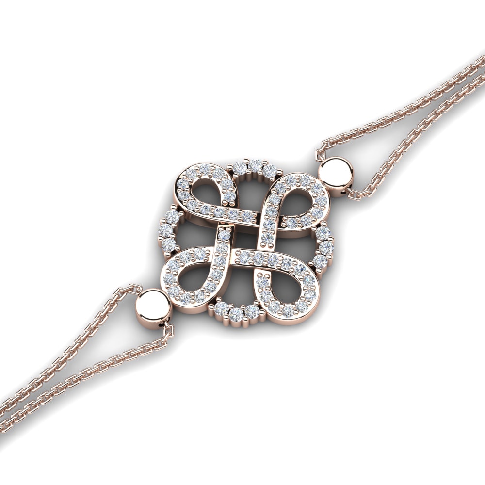 18k Oro Rosa Circonita Pulsera de Mujer Samona