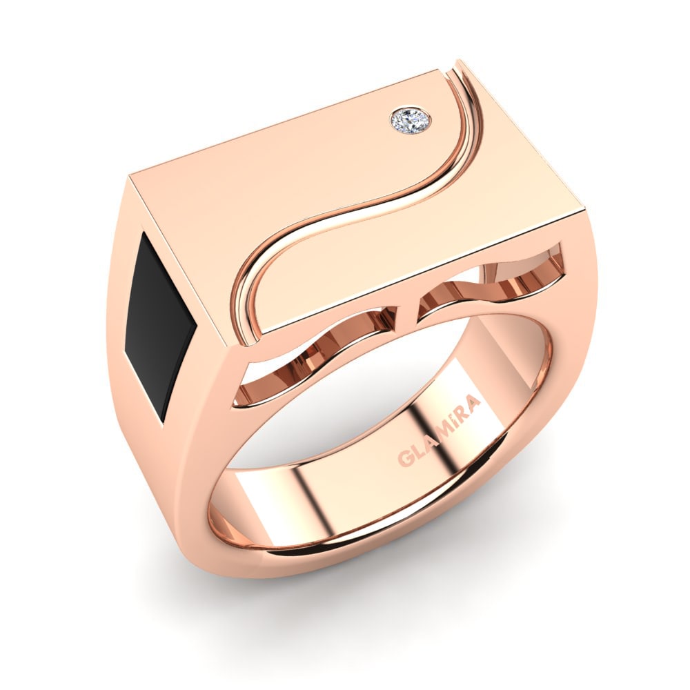 Rotgold 375 Diamant Herrenring Senon