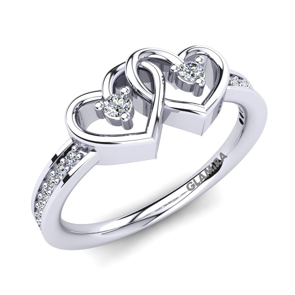 Heart Rings GLAMIRA Sharalyn 585 White Gold Diamond