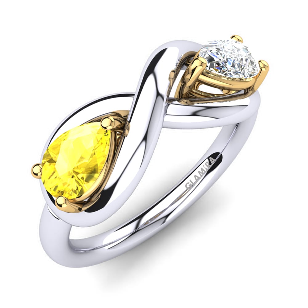 14ct White / Yellow Gold Yellow Sapphire Ring Sherlita