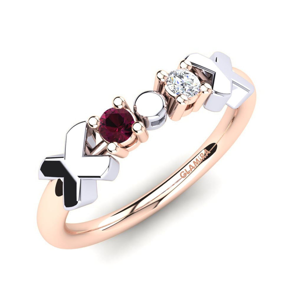 9ct Rose & White Gold Rhodolite Garnet Ring Siomara