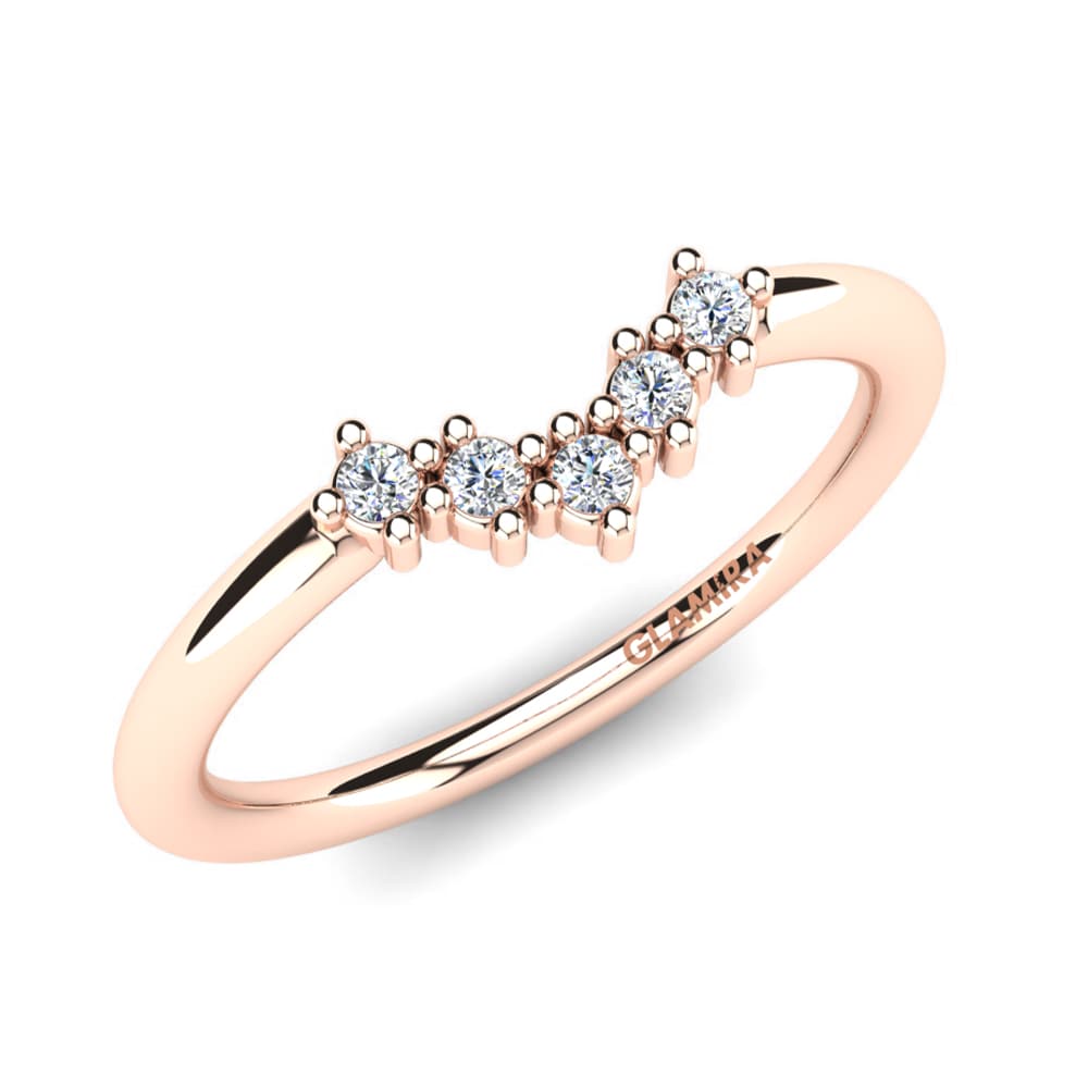 14k Oro Rosa Diamante cultivado en laboratorio Anillo Sotiria