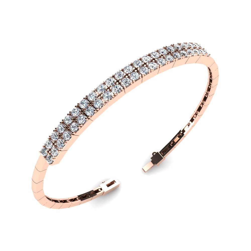 Rotgold 585 Labor-gezüchteter Diamant Damen armband Ellen