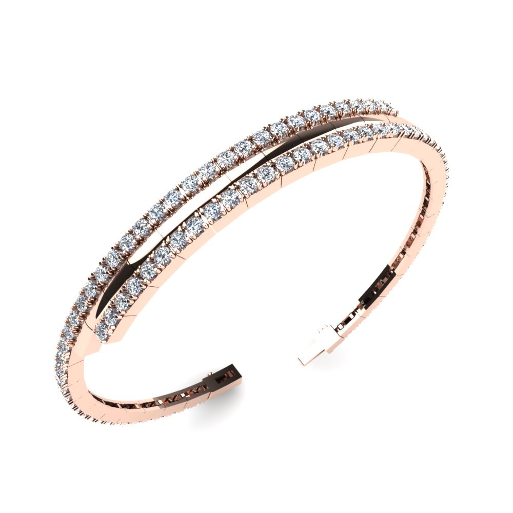 Rotgold 585 Labor-gezüchteter Diamant Damen armband Silvies