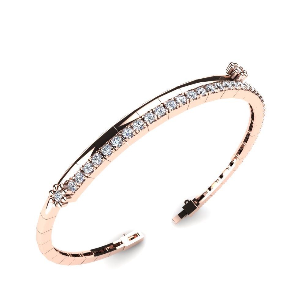 Rotgold 585 Labor-gezüchteter Diamant Damen armband Thames