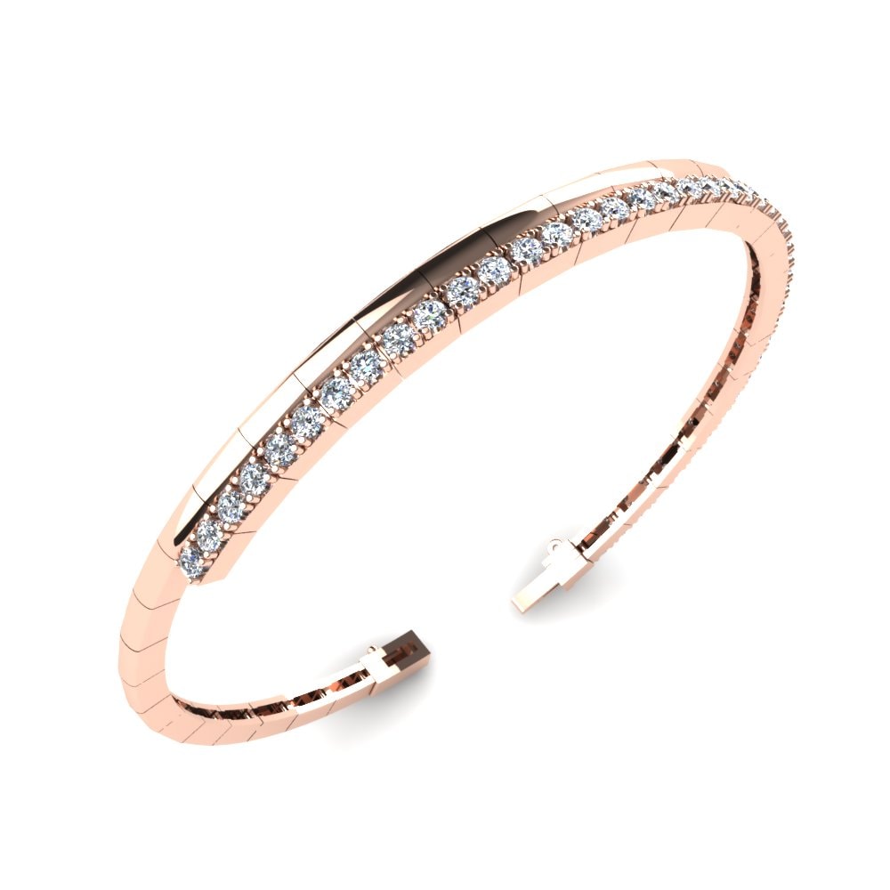 18k Oro Rosa Diamante cultivado en laboratorio Pulsera de Mujer Quinny