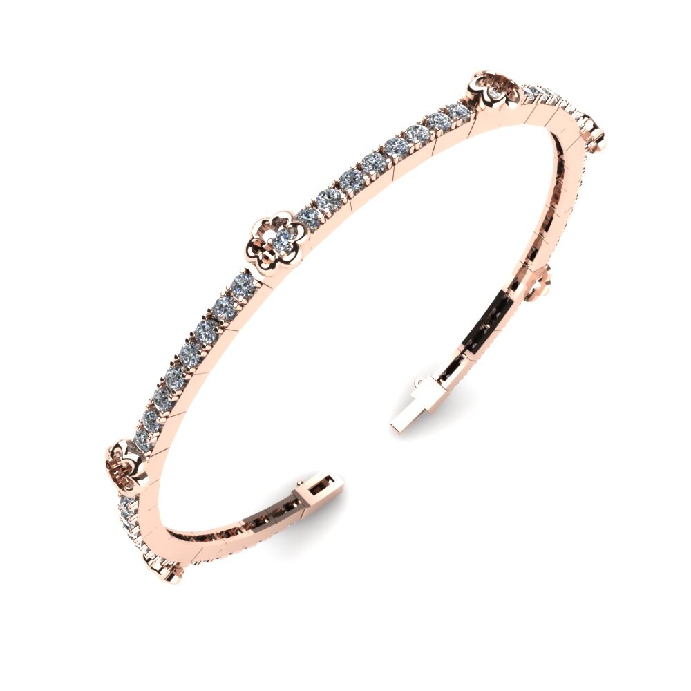 Rotgold 585 Labor-gezüchteter Diamant Damen armband Ely