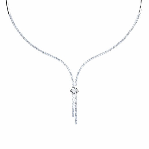 Collar Rhine Oro Blanco 585 & Diamante