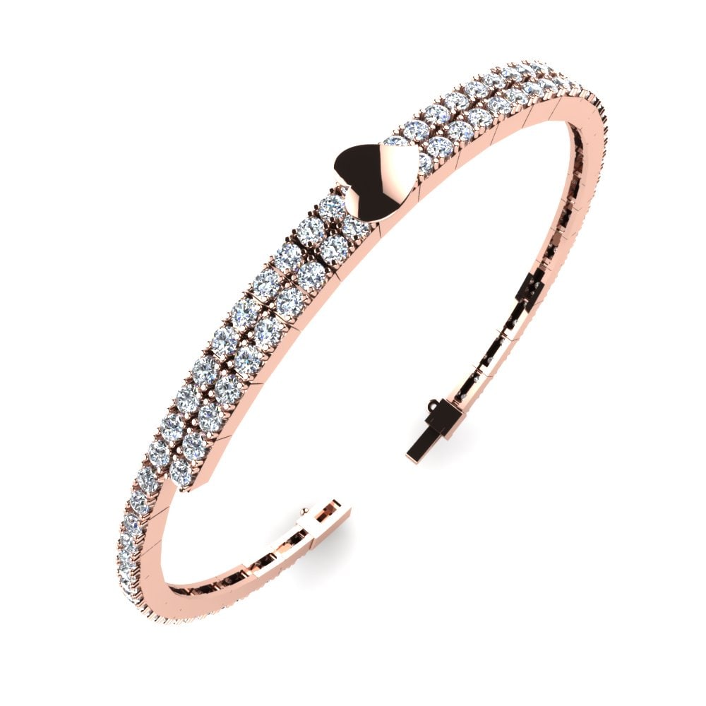 Rotgold 585 Labor-gezüchteter Diamant Damen armband Werra