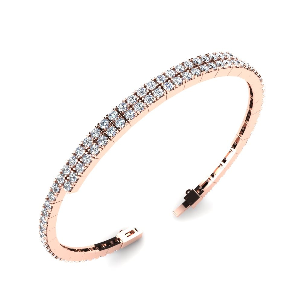 Rotgold 585 Labor-gezüchteter Diamant Damen armband Elbe