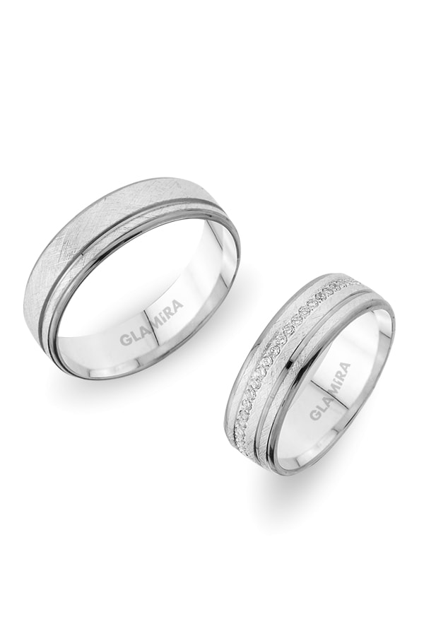 Oro Bianco 375 Fede nuziale Alluring Sense