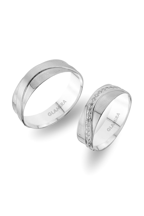 Plata 925 Redondo Diamante Anillo de boda Sense Blow