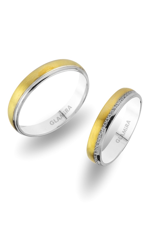 18k White & Yellow Gold Wedding Ring Sense June