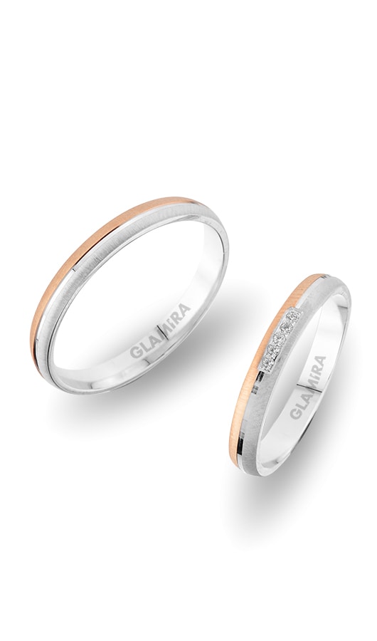 9k Oro Blanco & Rosa Ninguna Anillo de boda Alluring Atmosphere