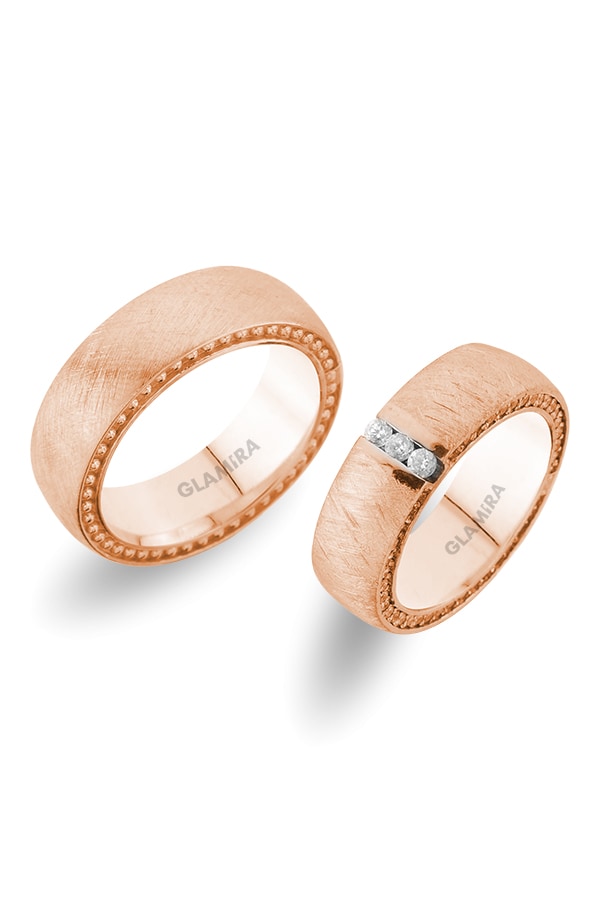 Or rose 14k Diamant Bague de Mariage Sensual Drops