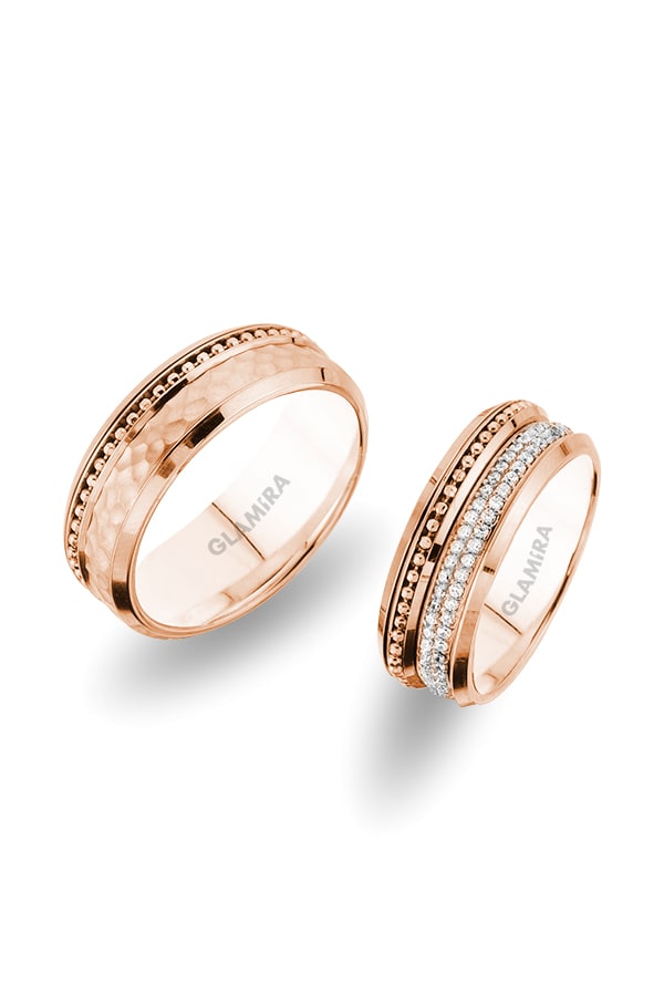 Or rose 14k Diamant Bague de Mariage Sensual Caftan