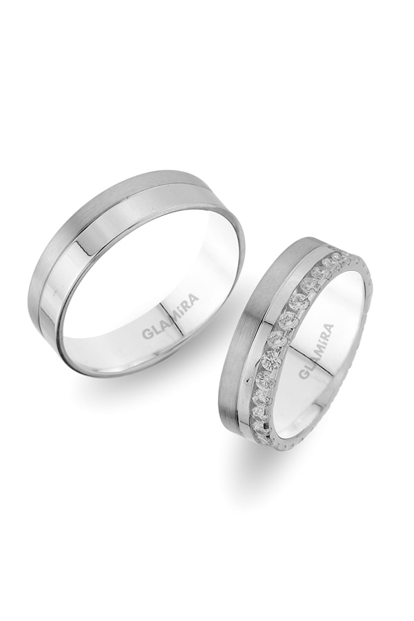 White Silver Diamond Wedding Ring Sense Joy