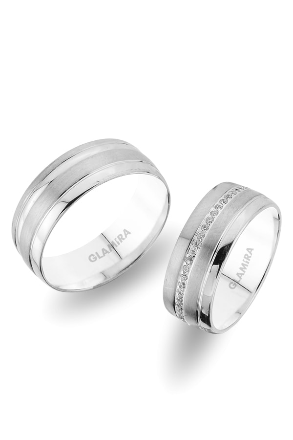 9k White Gold Wedding Ring Sense Desert