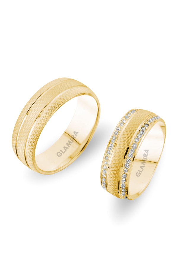 Or Jaune 18k Bague de Mariage Adore Satin