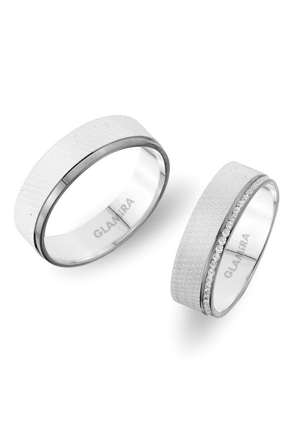 Oro Bianco 375 Fede nuziale Adore Gift