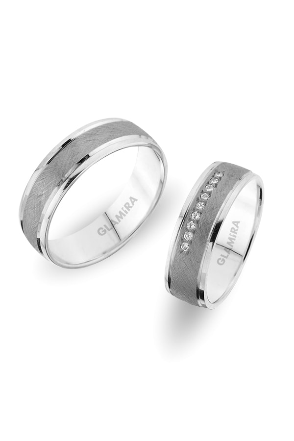 9k White Gold Wedding Ring Alluring Wood