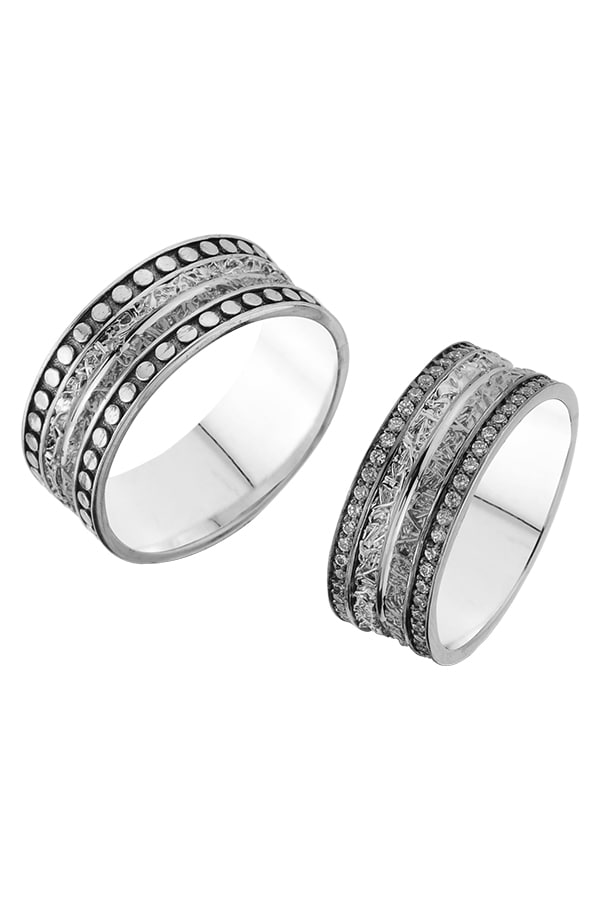 White Silver Wedding Ring Sensual Word