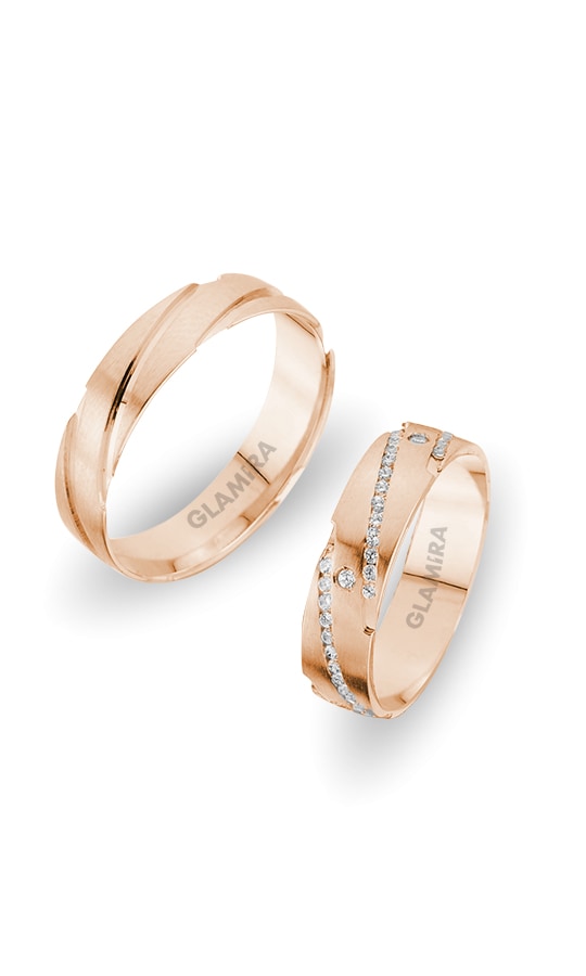 Or rose 14k Diamant Bague de Mariage Exotic Milkyway