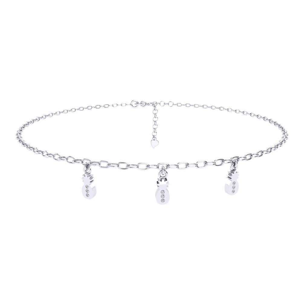 Diamant-saffier Dames Enkelbandje Talaith