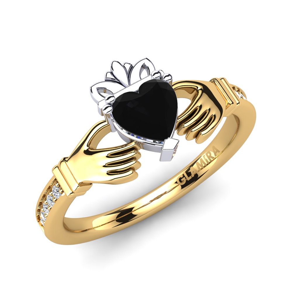18k Oro Amarillo & Blanco Anillo de compromiso Tamara