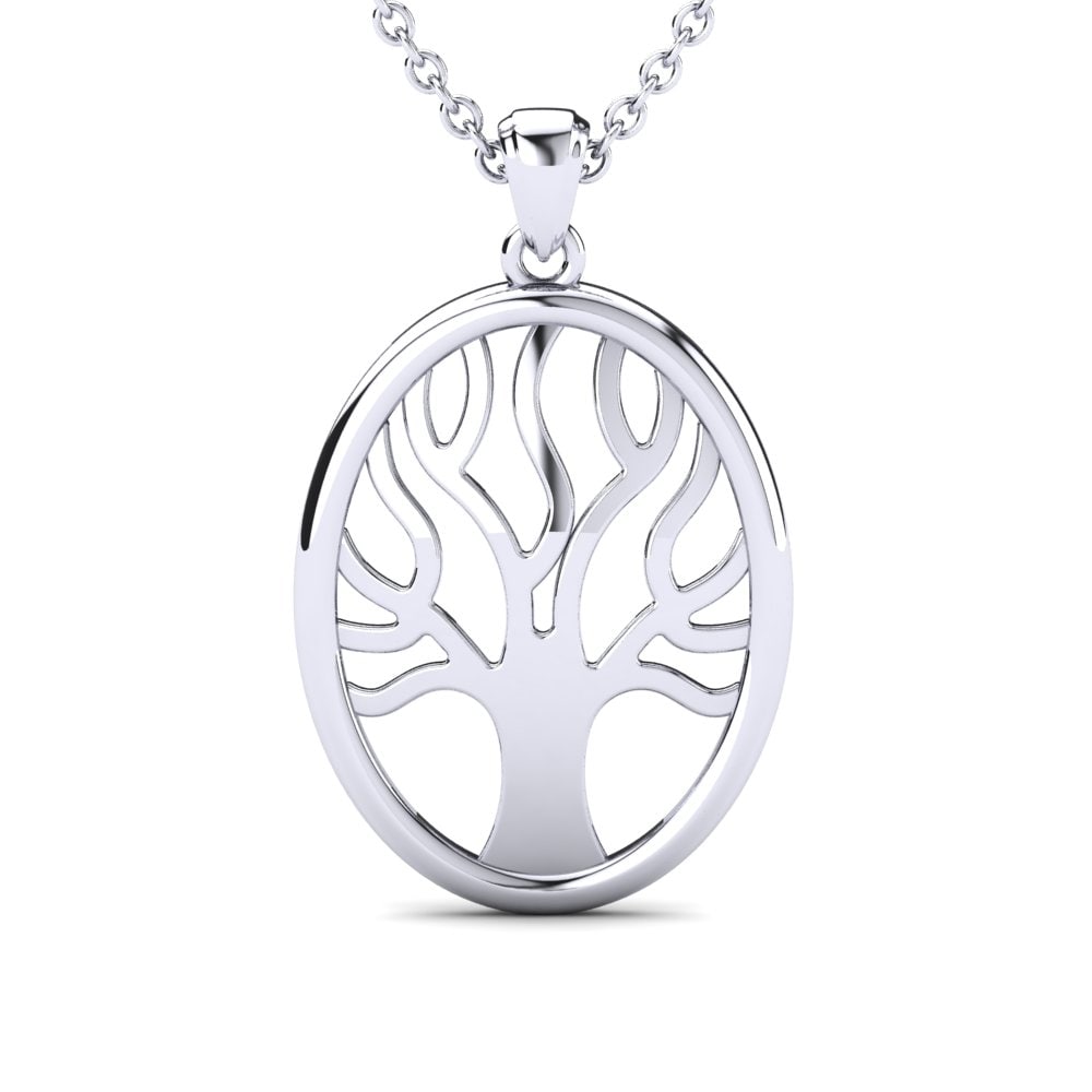 White Silver Tree Pendant Thanatos