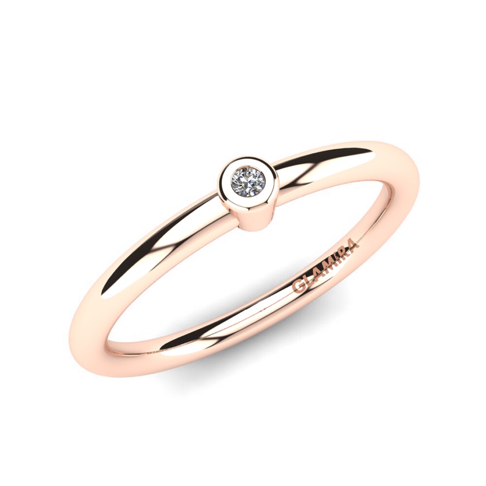 14k Oro Rosa Diamante cultivado en laboratorio Anillo Theora