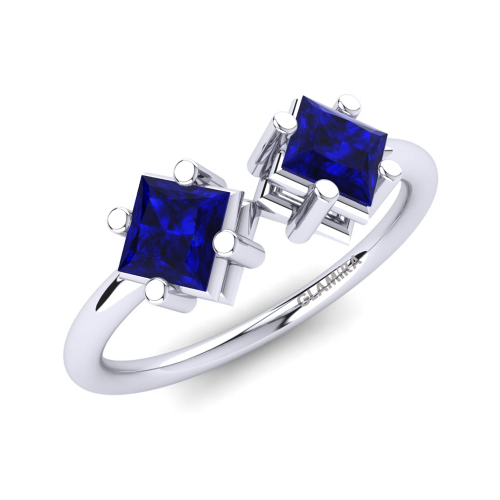 950 Palladium Sapphire Knuckle Ring Thira