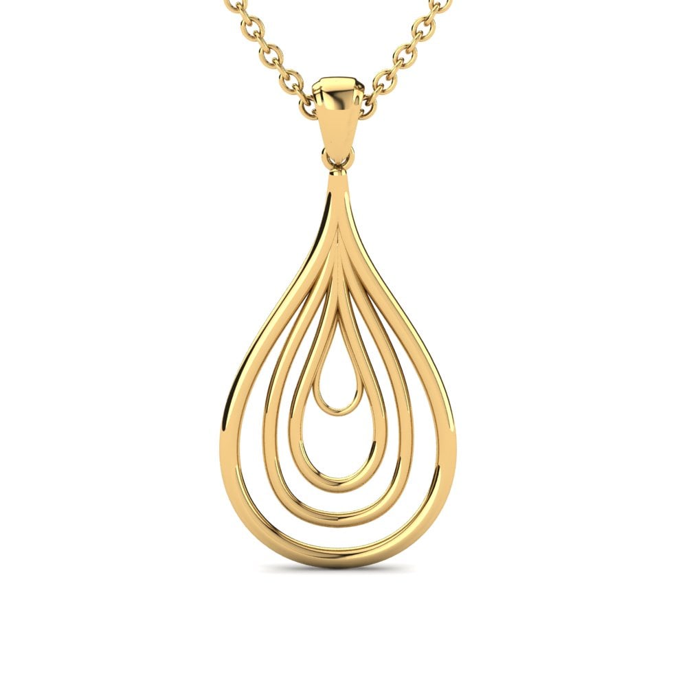 Fashion 14k Yellow Gold Plain Design Necklaces