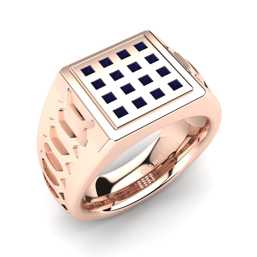 Rotgold 375 Saphir Herrenring Timo