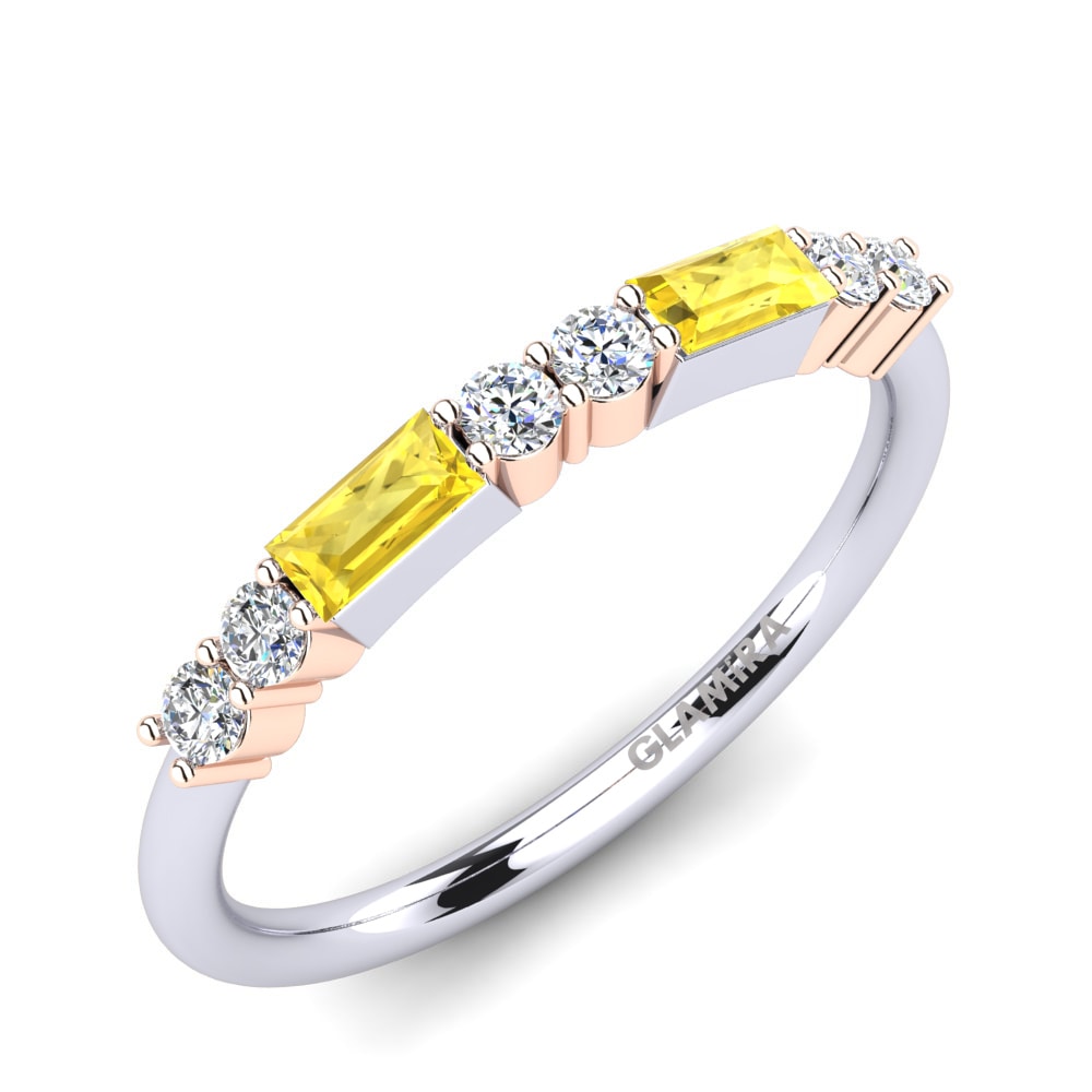 Eternity Yellow Sapphire 14k White & Rose Gold Ring Tortilla