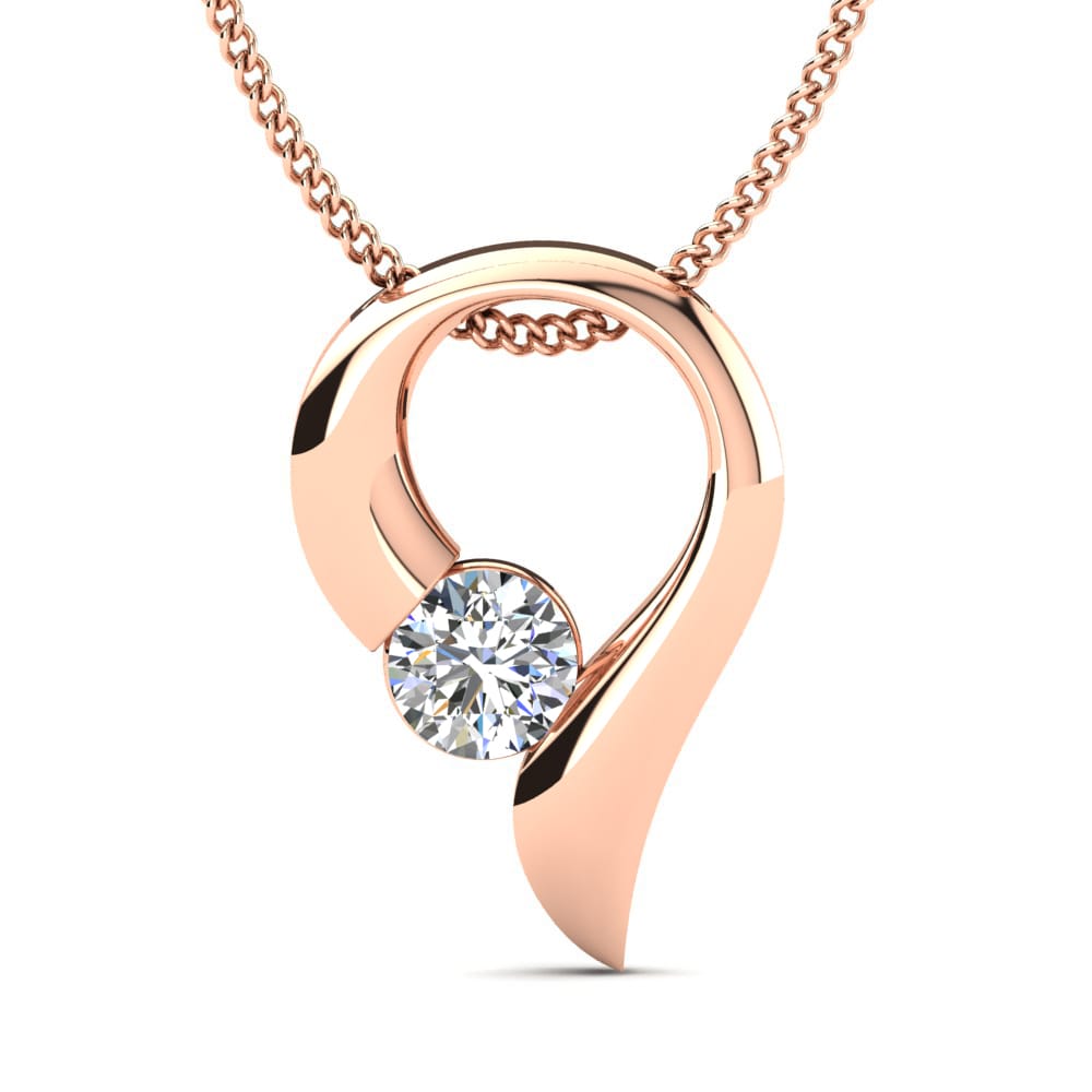 14K Rose Gold Moissanite Necklace Turtle