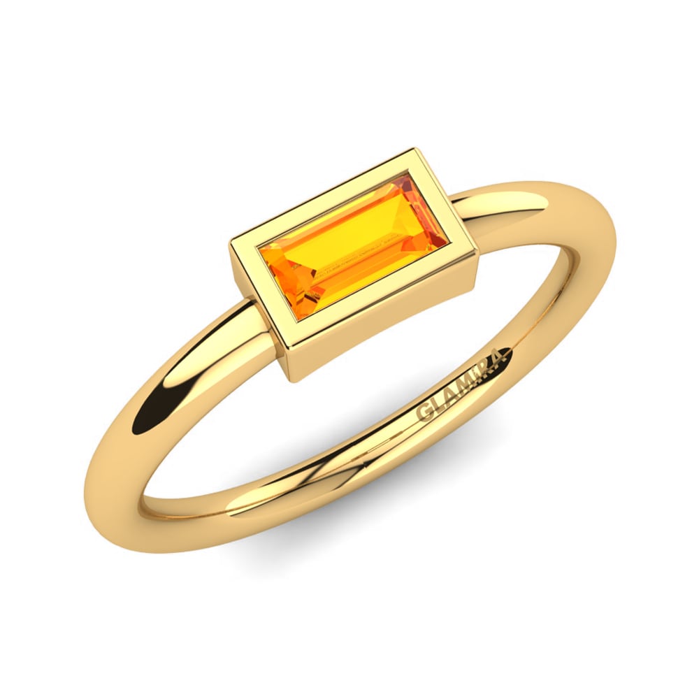14k Yellow Gold Citrine Knuckle Ring Velius