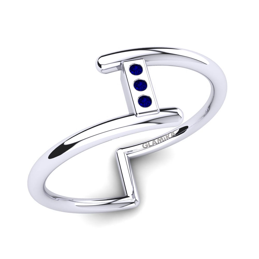 950 Palladium Sapphire Knuckle Ring Vilmaris