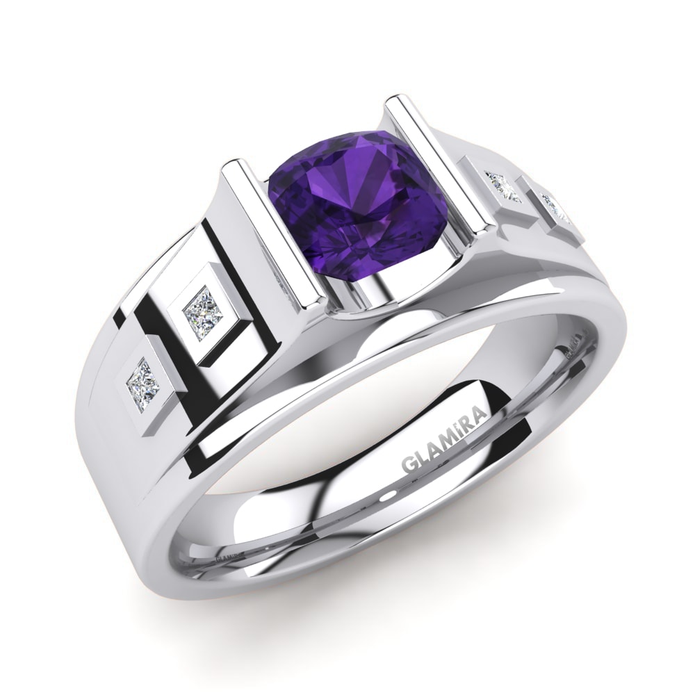950 Palladium Amethyst Men's Ring Vito