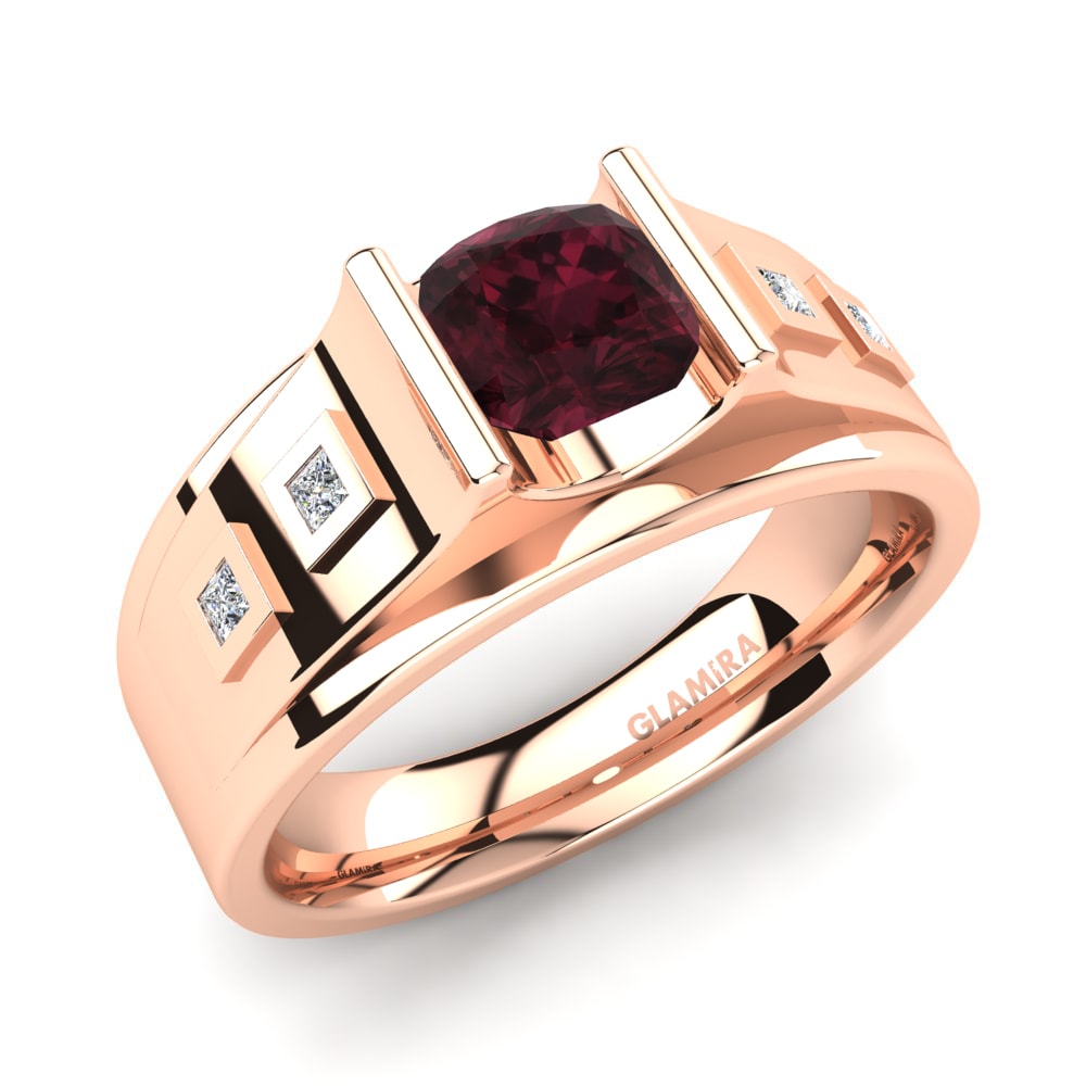 9ct Rose Gold Garnet Men's Ring Vito