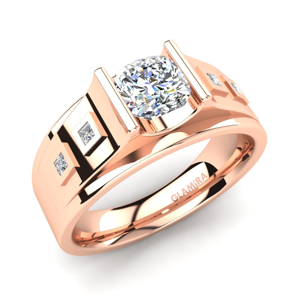Oro Rosso 585 Moissanite Anello da uomo Vito