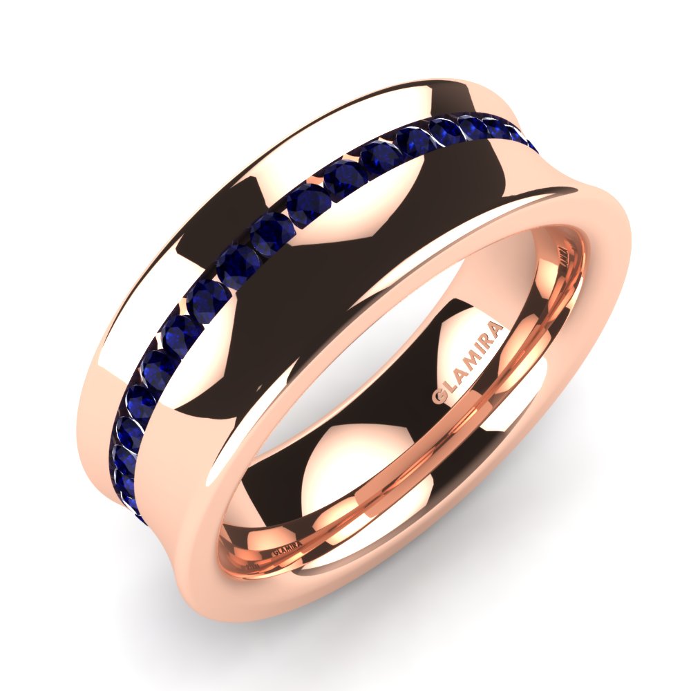 Or rose 14k Zircone Bleu Foncé Bague Casey