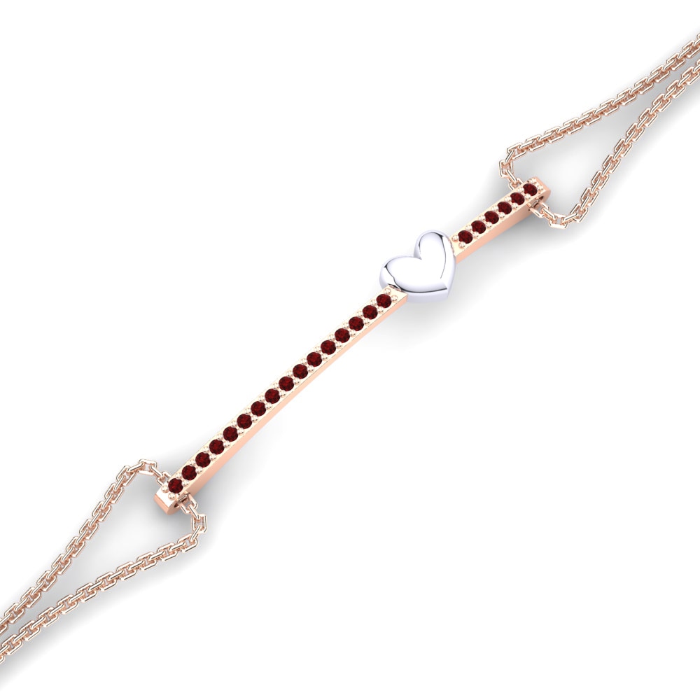 9ct Rose & White Gold Ruby Women's Bracelet Horatis
