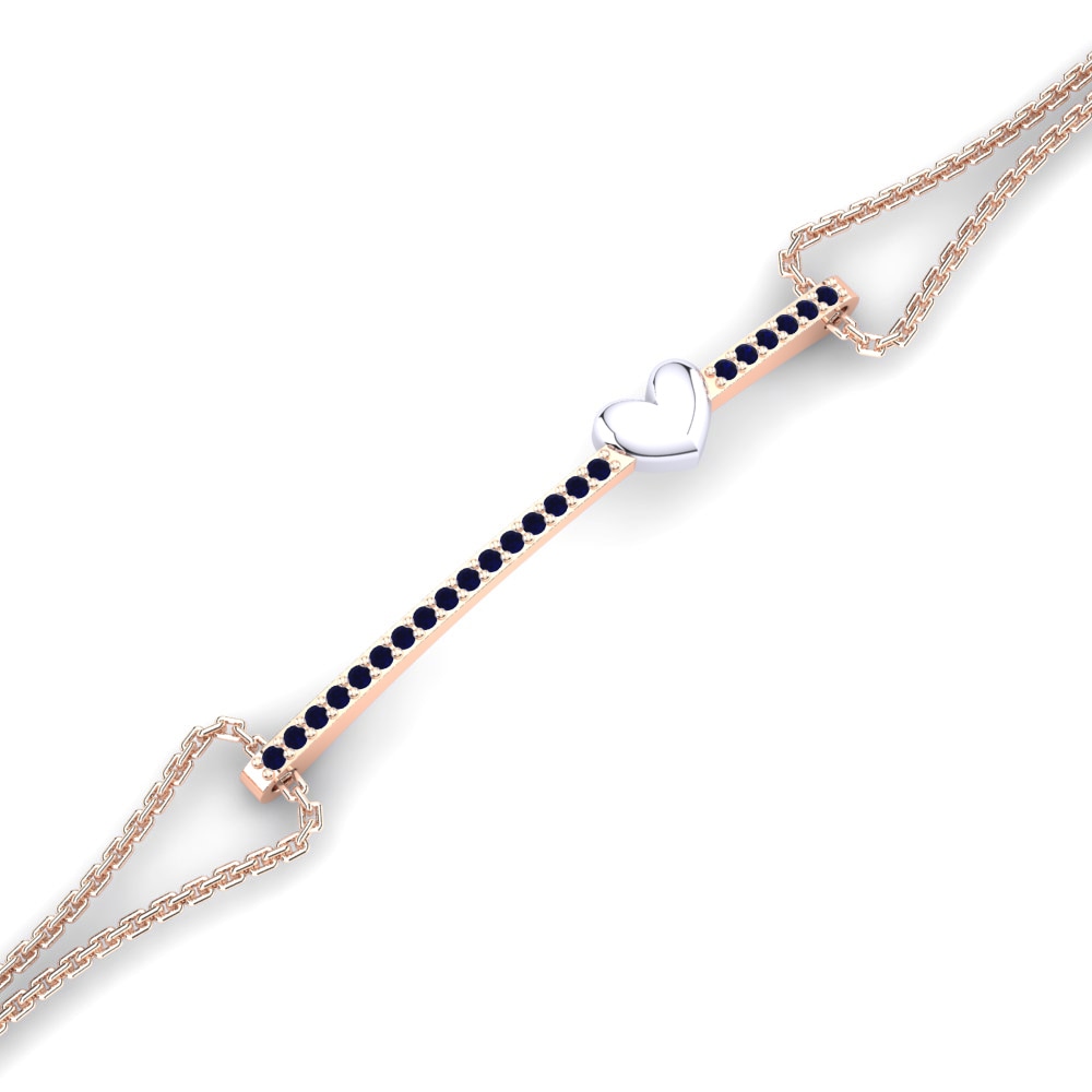9ct Rose & White Gold Sapphire Women's Bracelet Horatis